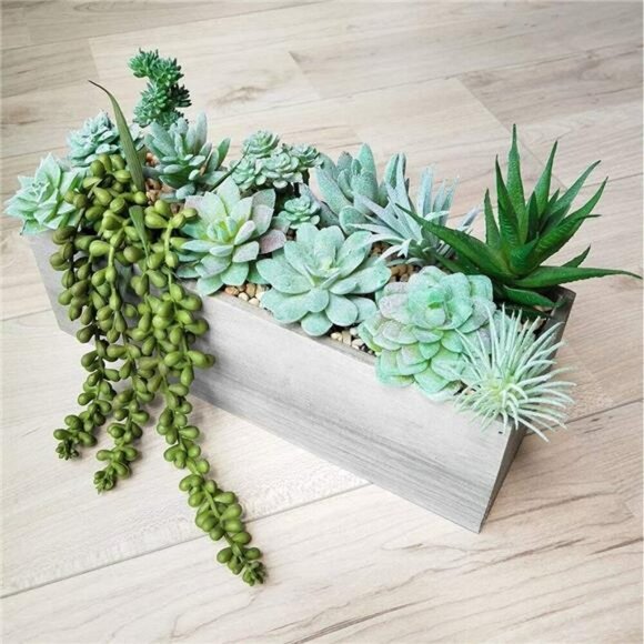 Mini Artificial Succulent Plants Set Faux Green Picks for Home Decor Crafts - Picture 5 of 7